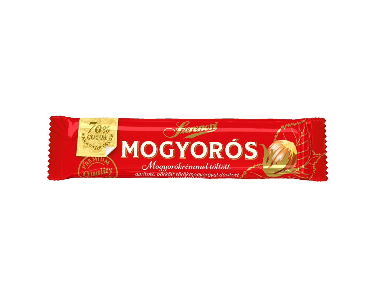 Szerencsi mogyorókrémmel töltött étcsokoládé szelet 32g